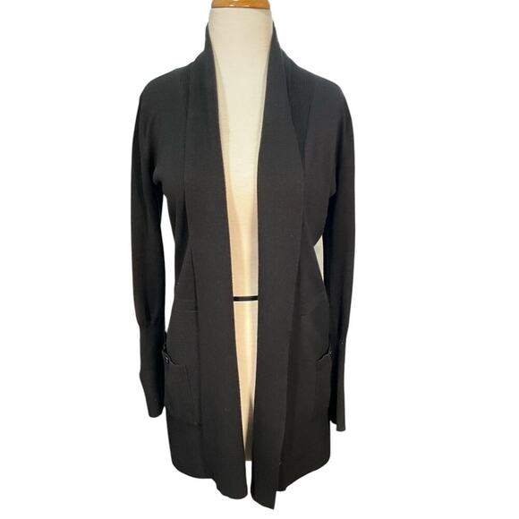 Premise Studio Womens Black Cardigan Size Small Long Sleeve Slit Cuffs Pockets - Picture 1 of 10